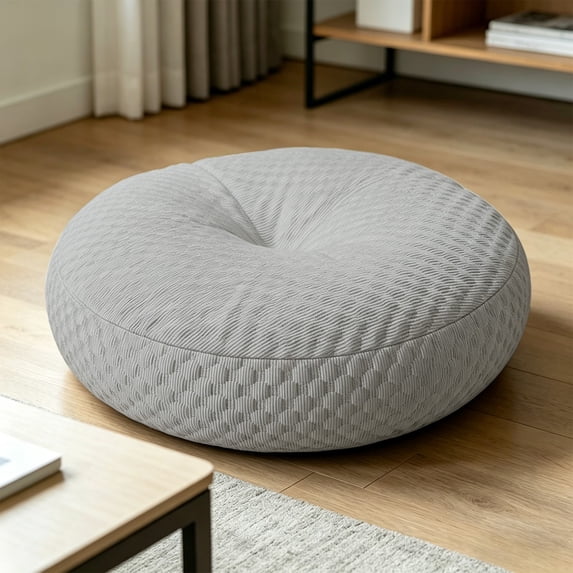 Breathable Ice Bead Round Floor Cushion, Soft Meditation Pillow, Non-Slip Seat Pad for Home Office, Yoga, and Tatami