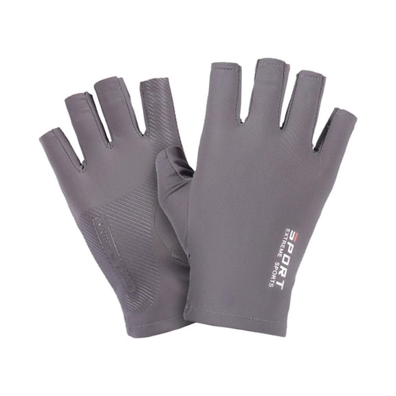 Breathable Ice Silk Cycling Gloves for Men & Women, Half Finger Sun Protection Riding Gloves, Anti-UV Sports Mittens