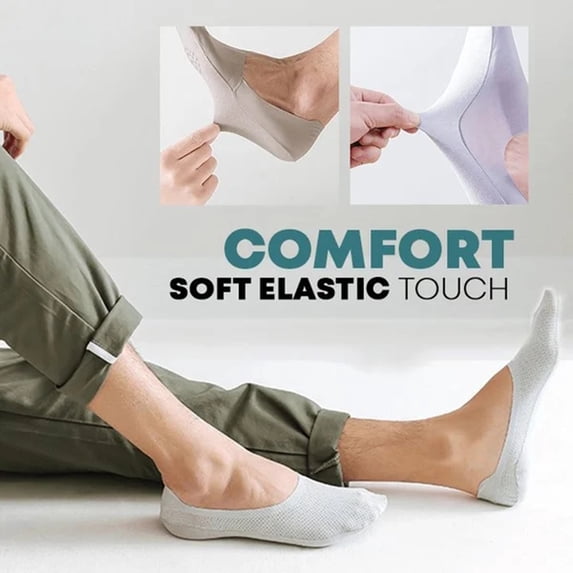Breathable Ice Silk Low Cut Socks Non Flat Boat Liner For Men Women, Grey
