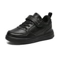 thumbnail image 1 of Breathable Kids' Sports Shoes - Lightweight Non- Sneakers for Boys, Flat Cushioned Sole, Hook & Loop Strap, Color-Blocked Leather Upper, Comfortable,Size:4, 1 of 9