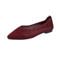thumbnail image 1 of Breathable Knitted Ballet Flats for Women - Wide Width Stretchy Elastic Pointed Toe Slip-Ons, Non-Slip Sole Cushioned Shoes for Office/Casual/Party, 1 of 1