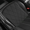 thumbnail image 1 of Breathable Leather Car Seat Cushion with Non-Slip Base & Storage Pocket - Universal Fit for All Vehicles, All-Season Comfort(Black), 1 of 7