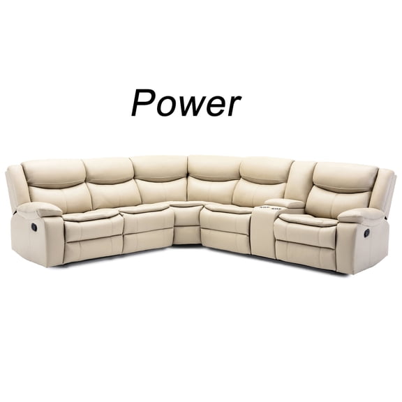 Breathable Leather Fabric - Reclining for TV Binge - watching - Sunroom - Sectional with Pillow Arms