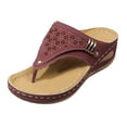 thumbnail image 1 of Fukaraa Summer Wedge Sandals Women Orthotic Leather Arch Support Breathable Slides, 1 of 8