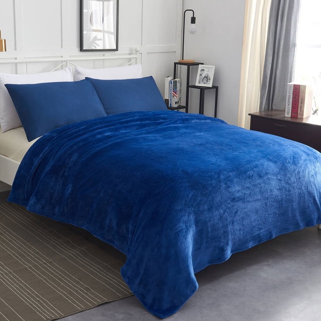 Breathable Lightweight Flannel Fleece Bed Sofa Throw Blanket Queen King