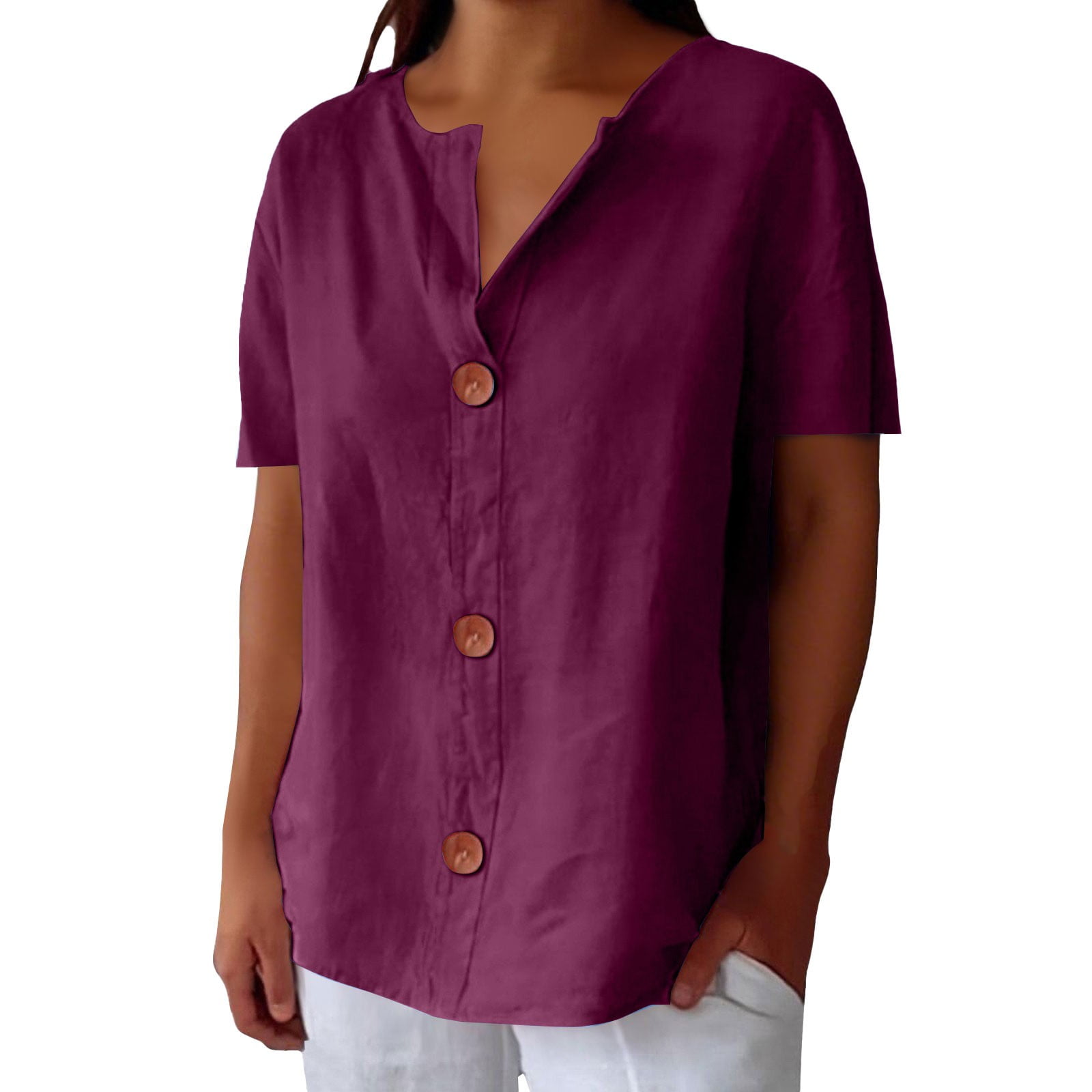 Loungy Summer - Short Sleeved V-Neck Shirt
