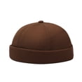 thumbnail image 1 of Breathable Linen Brimless Hat,Adjustable Round Cap,Outdoor Casual Headwear,Breathable Skin Friendly Linen Fabric With No Brim Round Silhouette Adjustable,Versatile Casual Cap For Outdoor,Coffee, 1 of 9