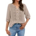 thumbnail image 1 of Breathable Linen Tops for Women Beach Vacation Flowy Summer Outfit, 1 of 6