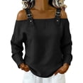 thumbnail image 1 of Breathable Linen Tops for Women Beach Vacation Flowy Summer Outfit, 1 of 4