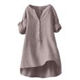 thumbnail image 1 of Breathable Linen Tops for Women Beach Vacation Flowy Summer Outfit, 1 of 4