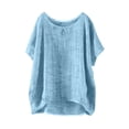 thumbnail image 1 of Breathable Linen Tops for Women Beach Vacation Flowy Summer Outfit, 1 of 6