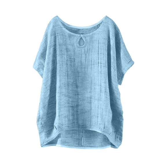 Breathable Linen Tops for Women Beach Vacation Flowy Summer Outfit