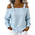 thumbnail image 1 of Breathable Linen Tops for Women Beach Vacation Flowy Summer Outfit, 1 of 4