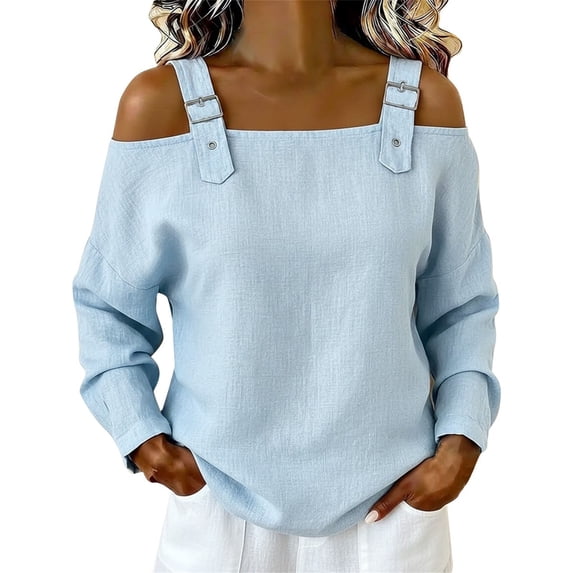 Breathable Linen Tops for Women Beach Vacation Flowy Summer Outfit