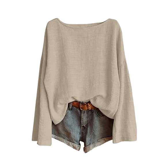 Breathable Linen Tops for Women Beach Vacation Flowy Summer Outfit