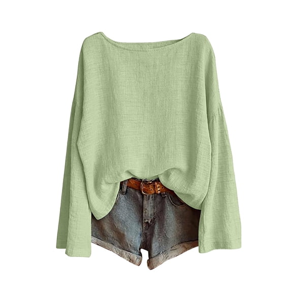 Breathable Linen Tops for Women Beach Vacation Flowy Summer Outfit