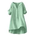 thumbnail image 1 of Breathable Linen Tops for Women Beach Vacation Flowy Summer Outfit, 1 of 4