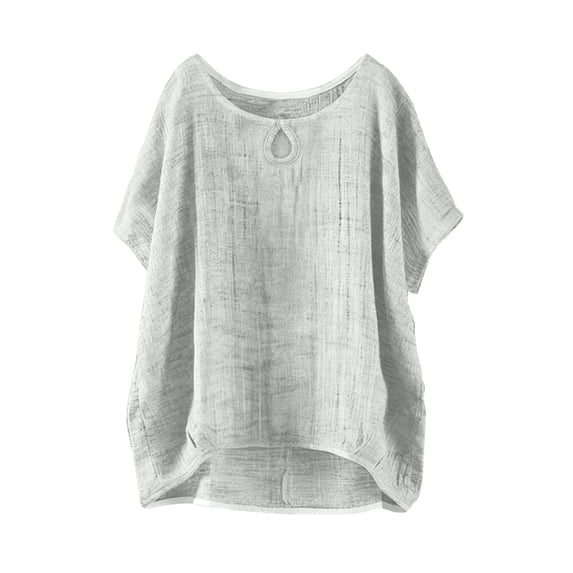 Breathable Linen Tops for Women Beach Vacation Flowy Summer Outfit