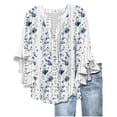 thumbnail image 1 of Breathable Linen Tops for Women Beach Vacation Flowy Summer Outfit, 1 of 5