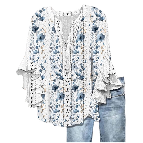 Breathable Linen Tops for Women Beach Vacation Flowy Summer Outfit