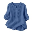 thumbnail image 1 of Breathable Linen Tops for Women Beach Vacation Flowy Summer Outfit, 1 of 6