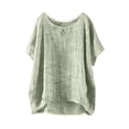 thumbnail image 1 of Breathable Linen Tops for Women Beach Vacation Flowy Summer Outfit, 1 of 6
