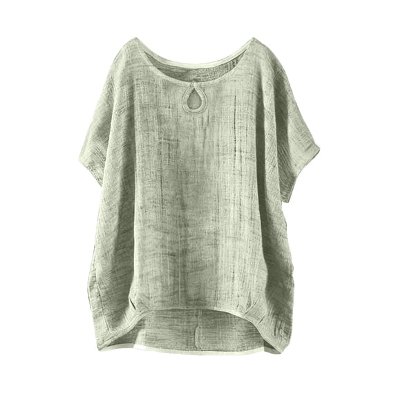 Breathable Linen Tops for Women Beach Vacation Flowy Summer Outfit