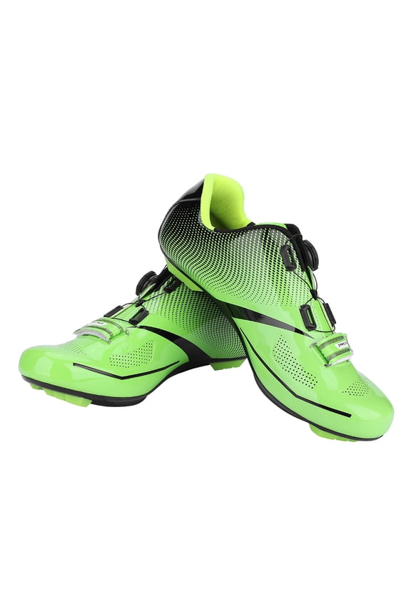 Breathable, Lock System, Green, Size 43 Men's Adult Anti-Slip Road Cycling Shoes
