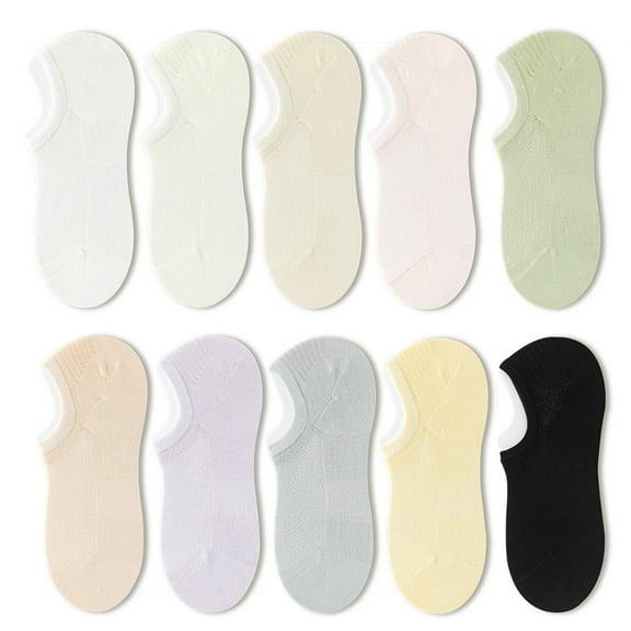 Breathable Low-Cut Cotton Boat Socks for Women - Lightweight Summer Essential (One Size, 6 Pairs)