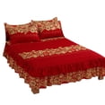 thumbnail image 1 of Breathable Luxury 3-piece bedding Ensemble Ruffled Pleat Bed Skirt & Pillow Case Set for 1.5M Bed Daboolka, 1 of 8