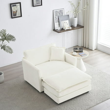 Breathable Material, Easy Maintenance - Chair with Ottoman for Home Use
