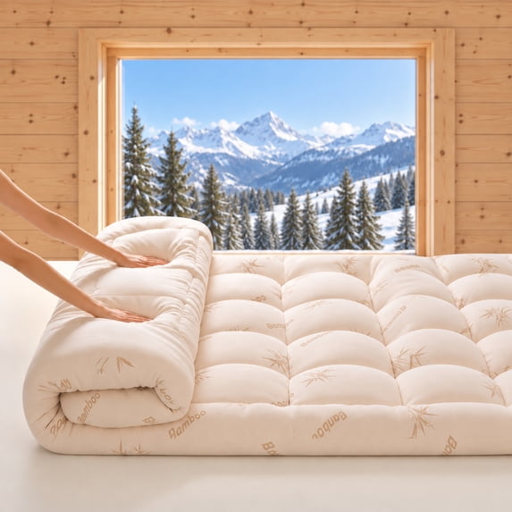 Breathable Mattress Topper with Deep Pocket, Soft Supportive Mattress ...
