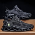 thumbnail image 1 of Breathable Men's Knit Running Shoes With Shock Absorption, Comfy Soft Sole, Lace Up Sneakers For Outdoor Jogging, Spring And Summer, 1 of 9