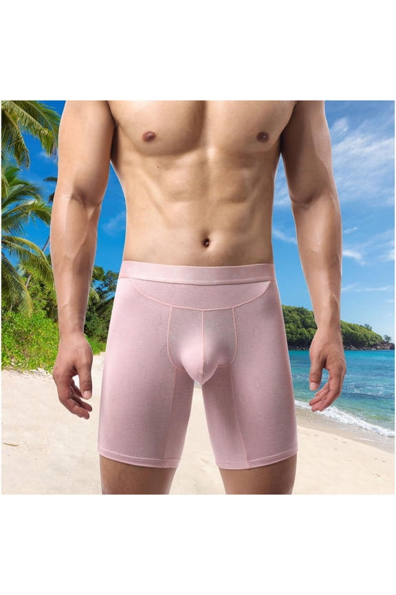 Breathable Men's Pink 2XL Boxer Briefs - Cotton Modal Polyester Blend, Contoured Pouch, Moisture Wicking, Comfort Waistband, All Day Comfort