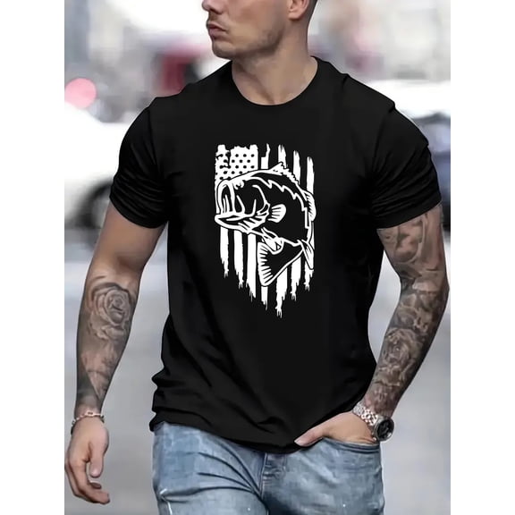 Breathable Men's Printed Running Training T-Shirt Comfortable Summer Sports Top