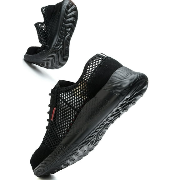 Breathable Men's Work Shoes Summer Safety Shoes with Steel Toe, Lightweight & Puncture-Proof Protective Sneakers for Industrial & Construction Use