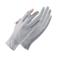 thumbnail image 1 of Breathable Mesh Back Driving Gloves for Women Ice Silk UV Protection Touchscreen Non Slip Gloves for Outdoor Free Size, 1 of 2