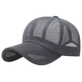 thumbnail image 1 of Breathable Mesh Baseball Cap, Adjustable Quick-Dry Sports Sun Hat with 3.54-Inch Curved Brim for Running, Golf, Hiking and Travel, Dark Gray, 1 of 6