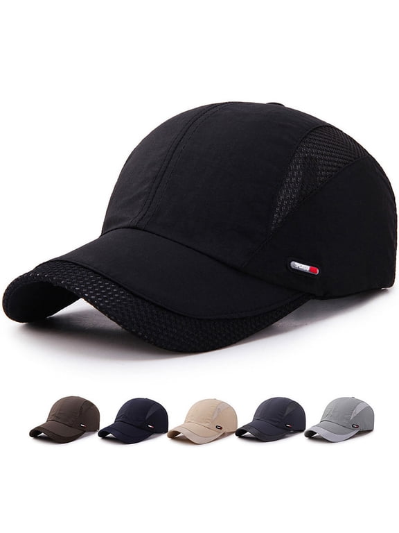 Breathable Mesh Baseball Cap, Lightweight Moisture-Wicking Sport Hat for Men and Women, Adjustable Snapback for Running, Workout, and Outdoor Summer Sun Protection-Beige