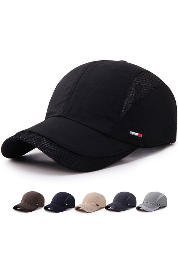 Breathable Mesh Baseball Cap, Lightweight Moisture-Wicking Sport Hat for Men and Women, Adjustable Snapback for Running, Workout, and Outdoor Summer Sun Protection-Beige