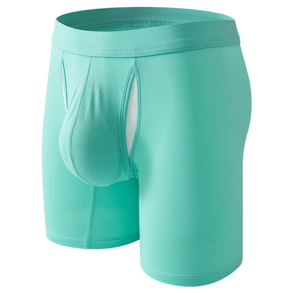 Breathable Mesh Briefs for Daily Wear in Pure Color Seamless Design with Comfortable Waistband Men’s Underwear for Everyday Comfort and All-Day Support, M, Light Green