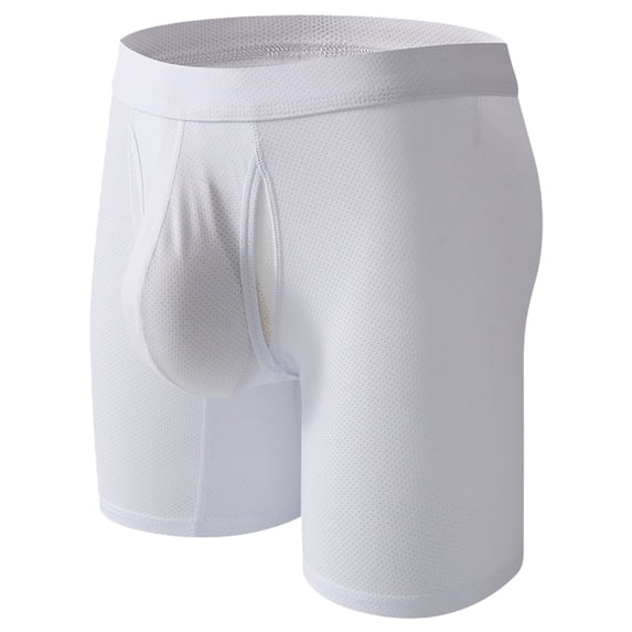 Breathable Mesh Briefs for Daily Wear in Pure Color Seamless Design with Comfortable Waistband Men’s Underwear for Everyday Comfort and All-Day Support, S, White