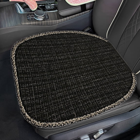 Breathable Mesh Car Seat Cushion with Perforated Design - All-Season Comfort, Black or Pink, 55x48x1 cm, Polyester Material for Enhanced Driving Support