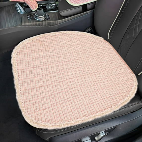 Breathable Mesh Car Seat Cushion with Perforated Design - All-Season Comfort, Black or Pink, 55x48x1 cm, Polyester Material for Enhanced Driving Support