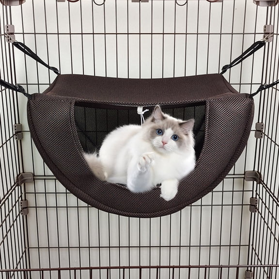 Breathable Mesh Cat Hammock Bed, Thickened Sandwich Cushion Pad, Easy Install Machine Washable Design, Hanging Rest Mat for Cat Cage Indoor Home Leisure Sleeping Decor