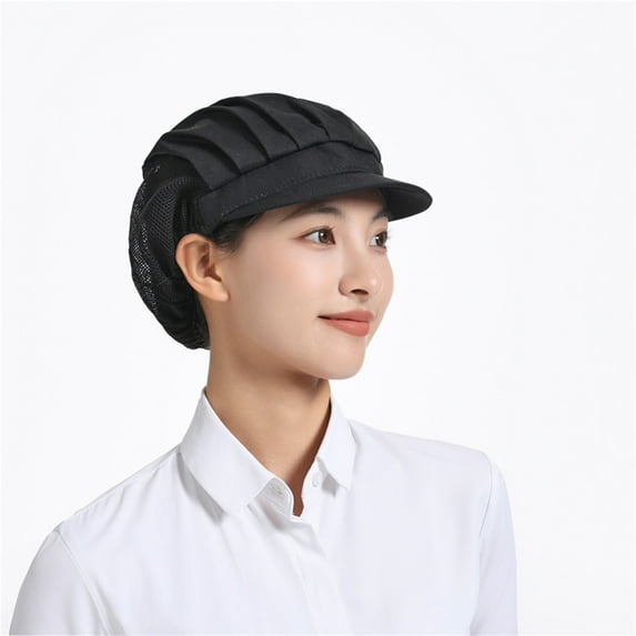 Breathable Mesh Chefs Hat Adjustable Kitchen Hair Net Mesh Work Hat For Professional Service With Wide Brims