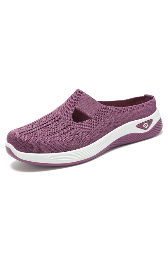 Breathable Mesh Clog Mules for Women – Soft Closed-Toe Slip-On Casual Shoes with Lightweight Comfort Sole