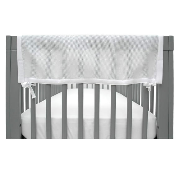 BreathableBaby Mesh Crib RailGuard Teething Cover, White, 27 Short Panel (2-Pack)