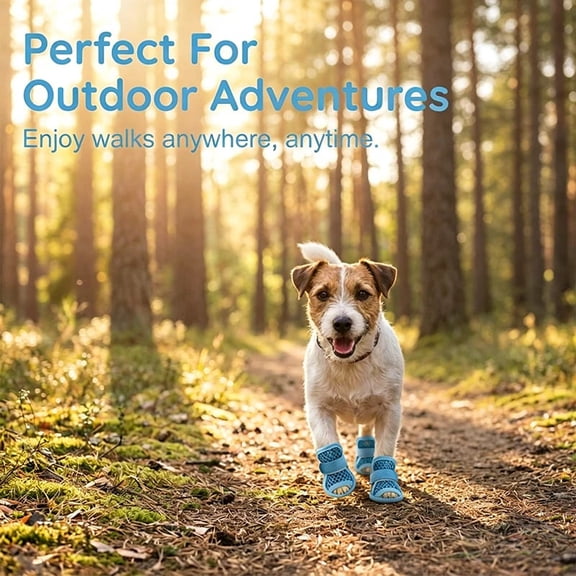 Breathable Mesh Dog Booties, Secure Elastic Paw Protectors for Small Pets on Outdoor Walks