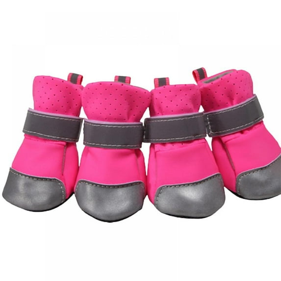 Breathable Mesh Dog Boots, Adjustable Dog Running Shoes Paw Protector with Anti-Slip Sole, Pet Sports Footwear Dog Hiking Booties with Reflective Straps for Puppy Breeds